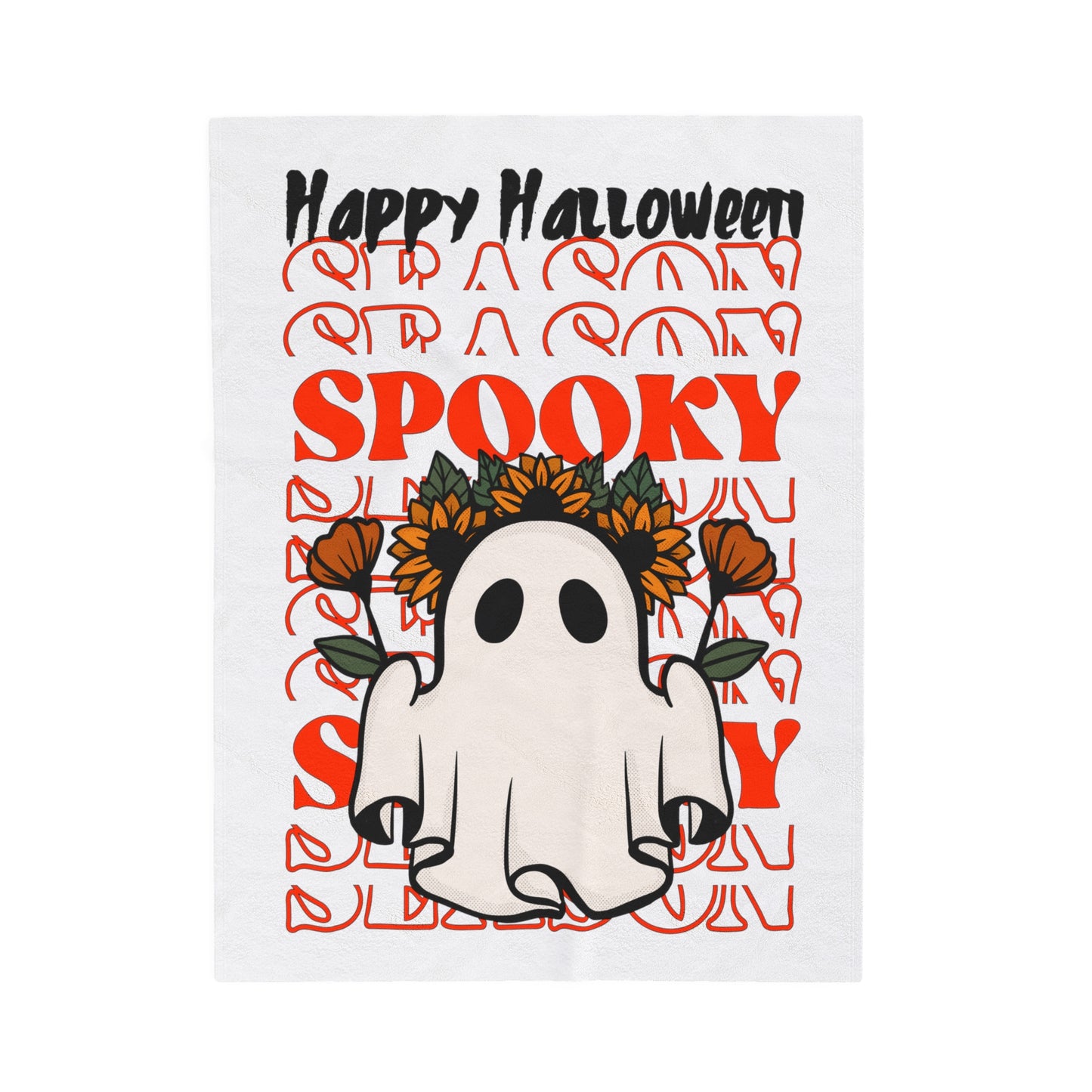 Velveteen Plush Blanket - Halloween - Little Ghost - 11