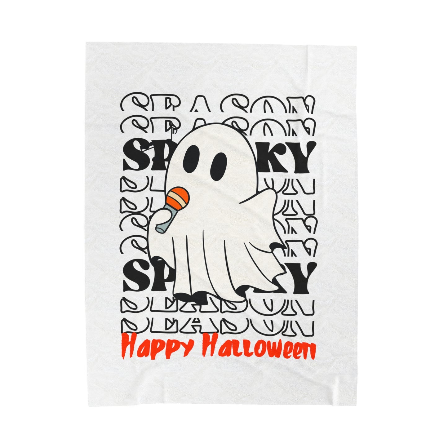 Velveteen Plush Blanket - Halloween - Little Ghost - 06