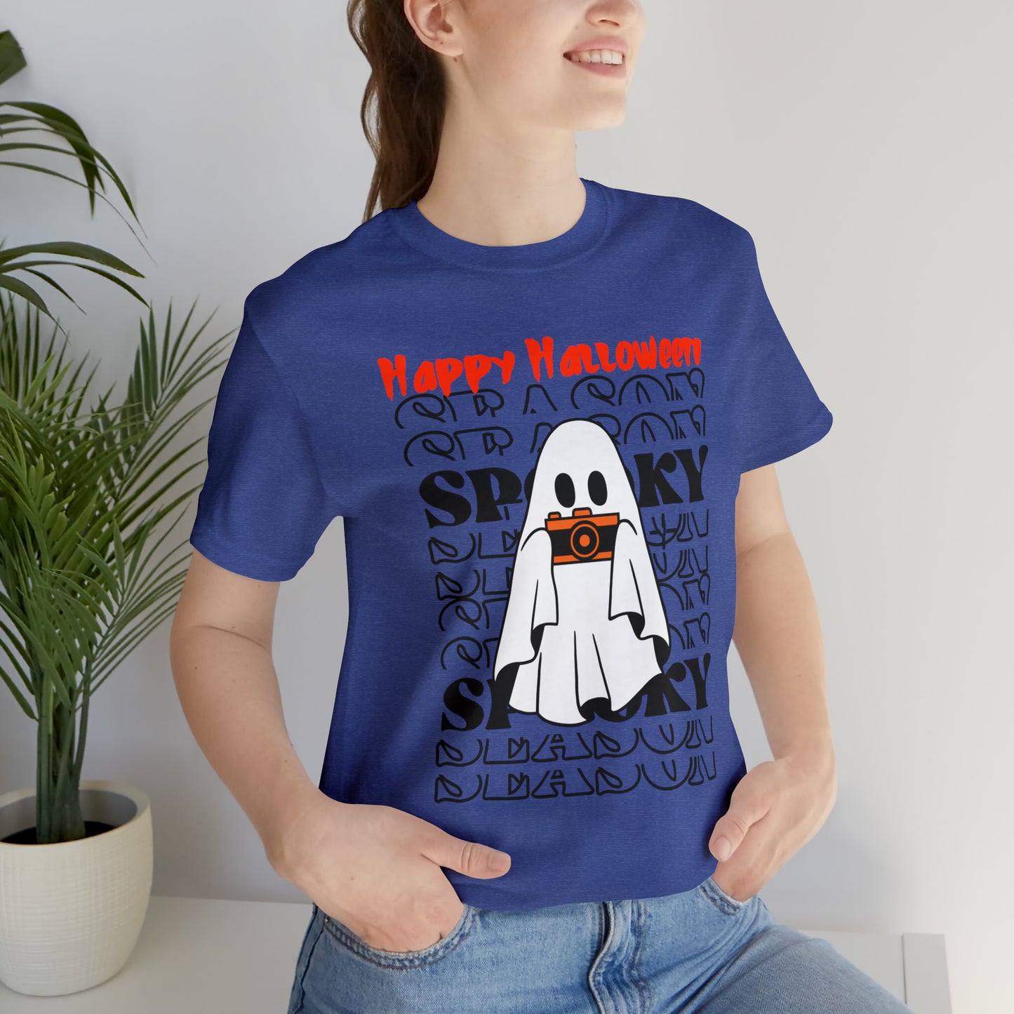 Unisex Jersey Short Sleeve Tee - Halloween - Little Ghost - 08