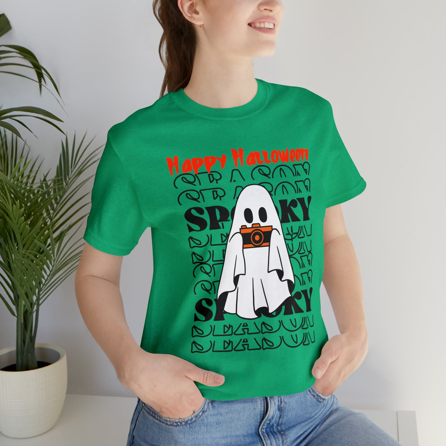 Camiseta de manga corta de jersey unisex - Halloween - Pequeño fantasma - 08