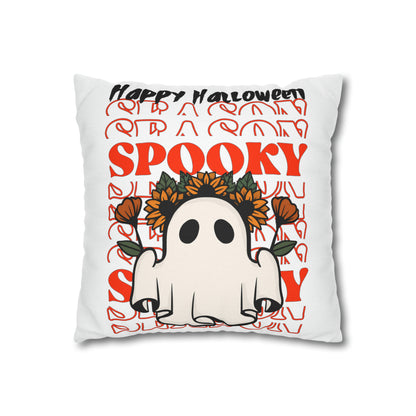 Spun Polyester Square Pillow Case  - Halloween - Little Ghost - 10/11