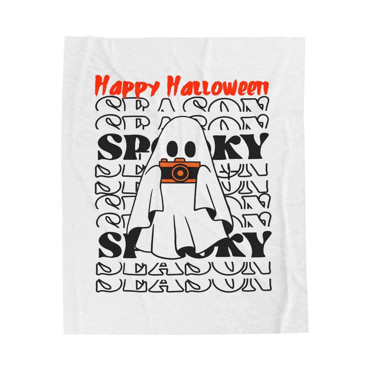 Velveteen Plush Blanket - Halloween - Little Ghost - 08