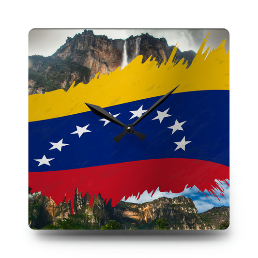 Reloj de pared acrílico - Bandera de Venezuela