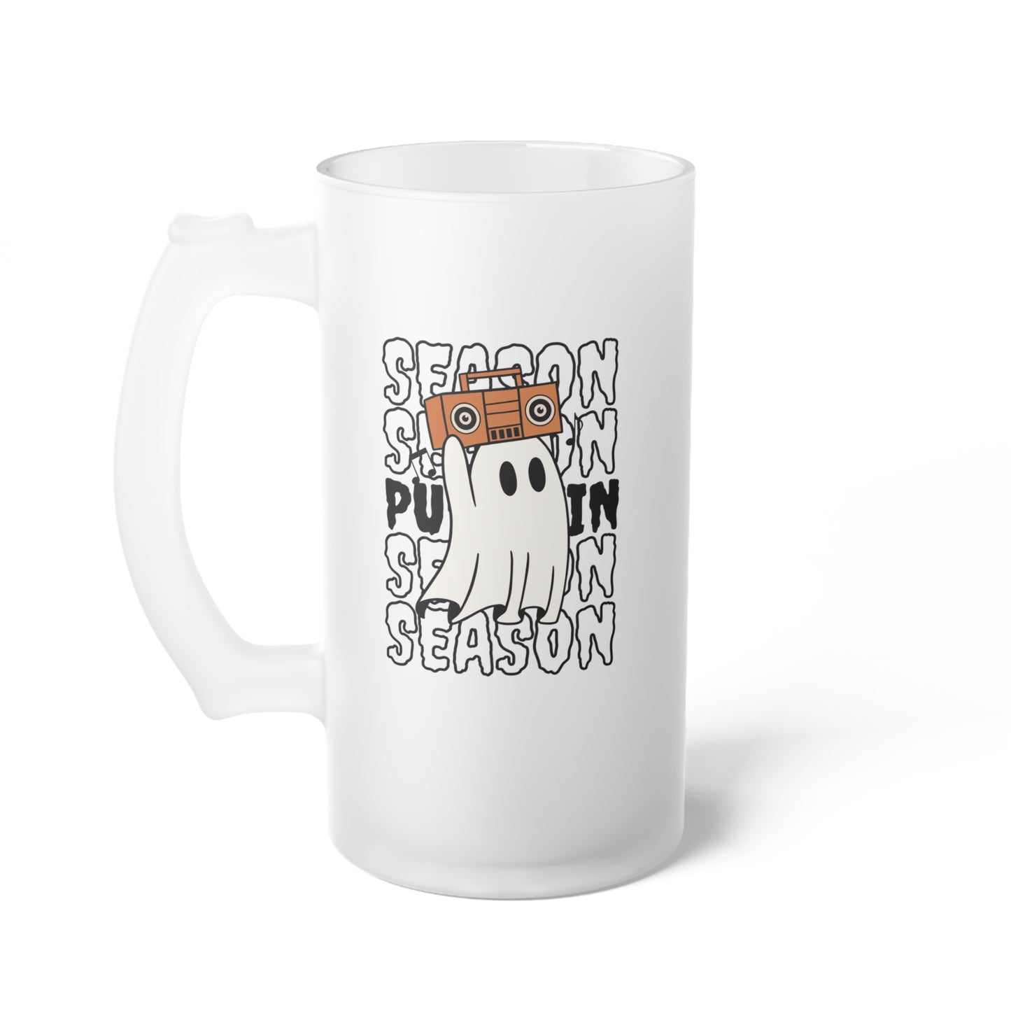 Frosted Glass Beer Mug - Halloween - Little Ghost - 15