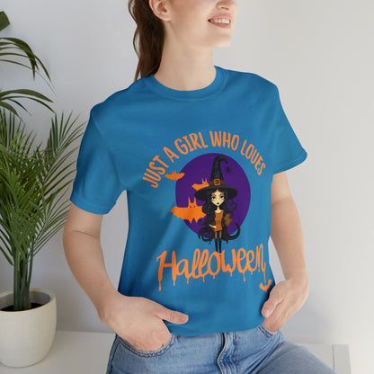 Unisex Jersey Short Sleeve Tee - Halloween - Just a Girl - 01