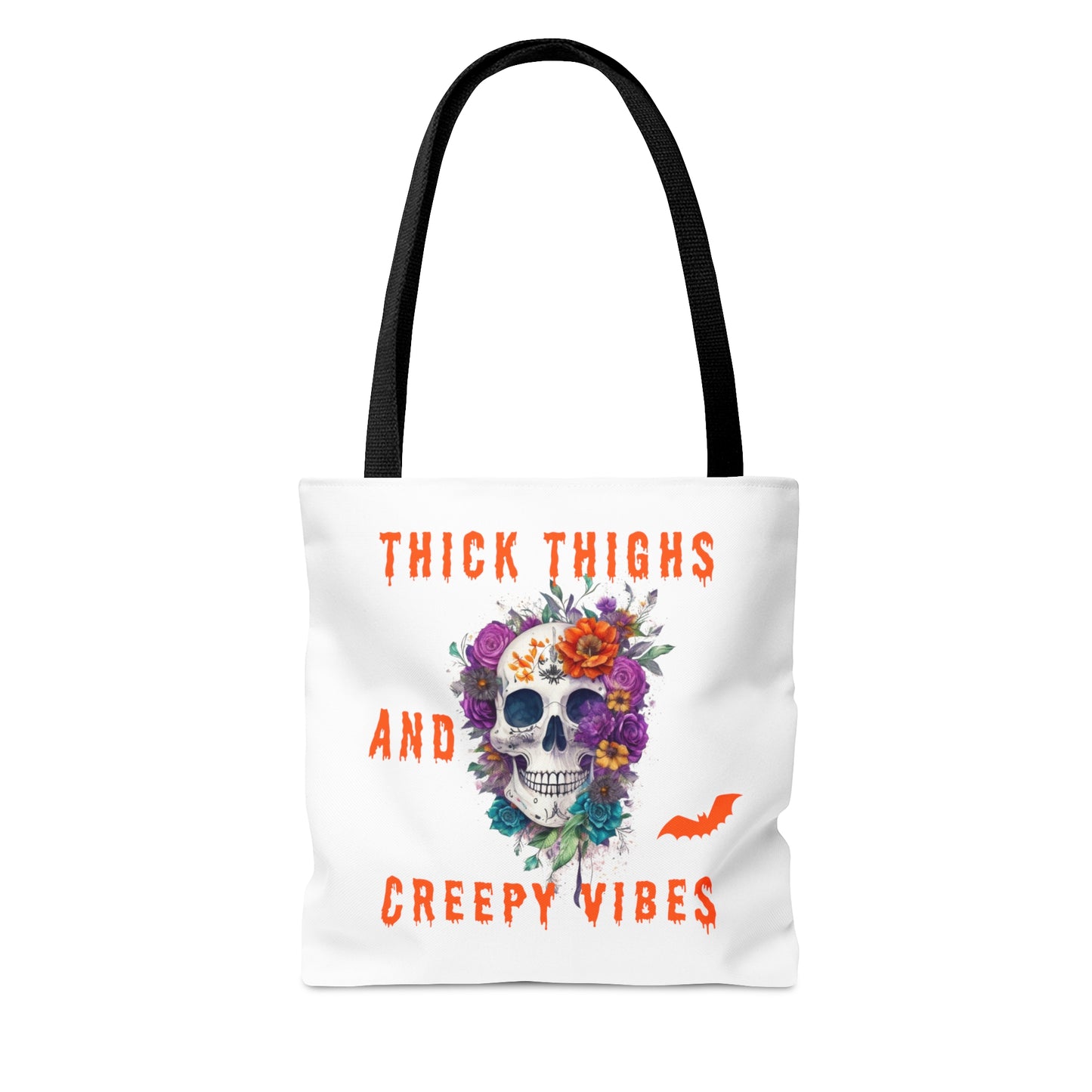 Tote Bag - Halloween Skull and flowers