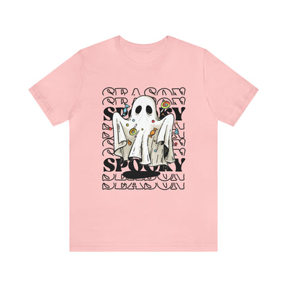 Unisex Jersey Short Sleeve Tee - Halloween - Little Ghost - 05