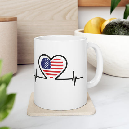 Taza de cerámica 11 oz - Bandera de Estados Unidos