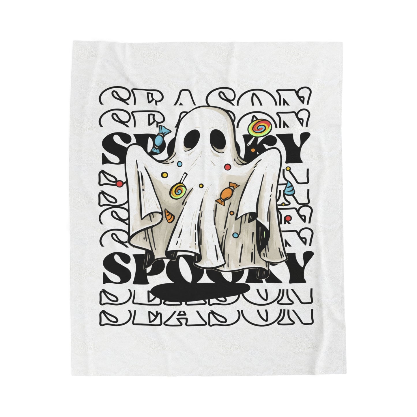 Velveteen Plush Blanket - Halloween - Little Ghost - 05