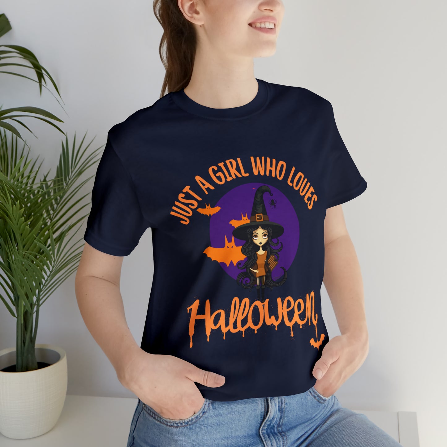 Unisex Jersey Short Sleeve Tee - Halloween - Just a Girl - 01