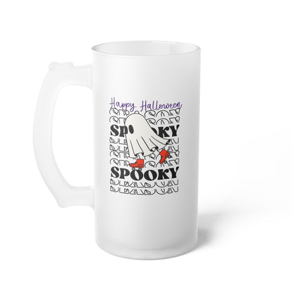 Frosted Glass Beer Mug - Halloween - Little Ghost - 10