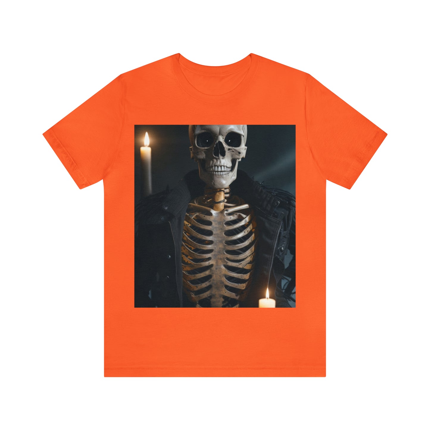 Tee-shirt à manches courtes en jersey unisexe - Halloween Skeleton man AI - 03