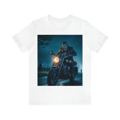 Camiseta de manga corta unisex Jersey - Halloween Motociclista AI - 03