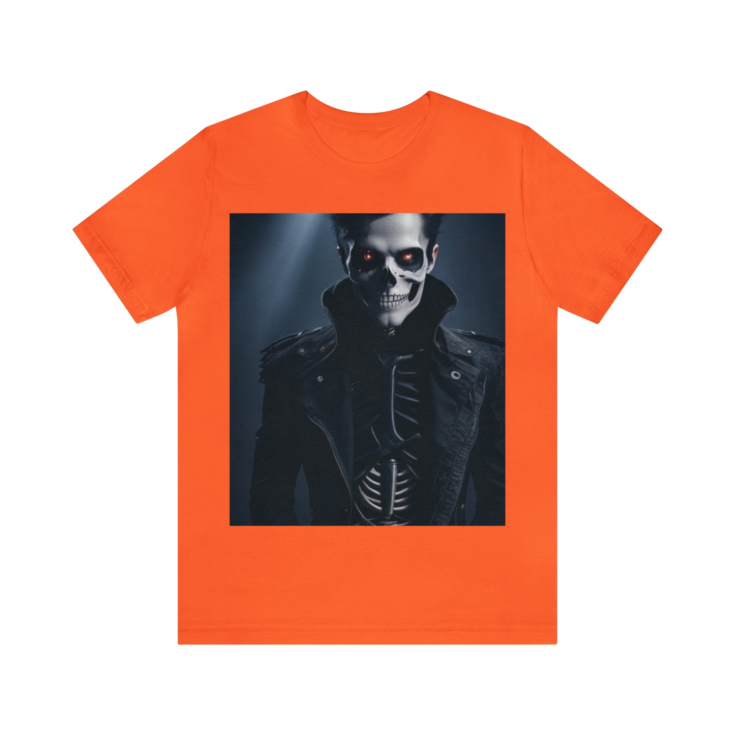 Tee-shirt à manches courtes en jersey unisexe - Halloween Skeleton man AI - 02