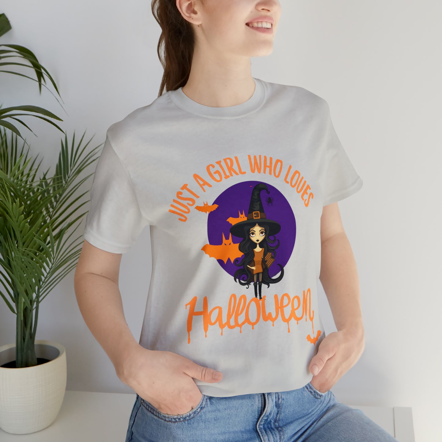 Unisex Jersey Short Sleeve Tee - Halloween - Just a Girl - 01