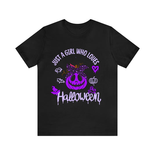 Tee-shirt à manches courtes en jersey unisexe - Halloween - Just a Girl - 02