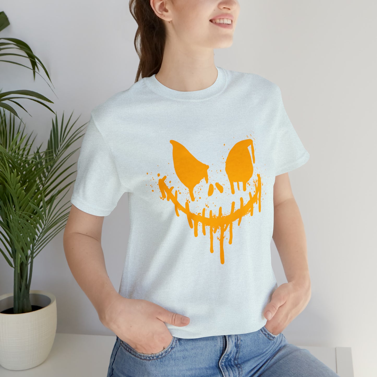 Unisex Jersey Short Sleeve Tee - Halloween Horror face - 03