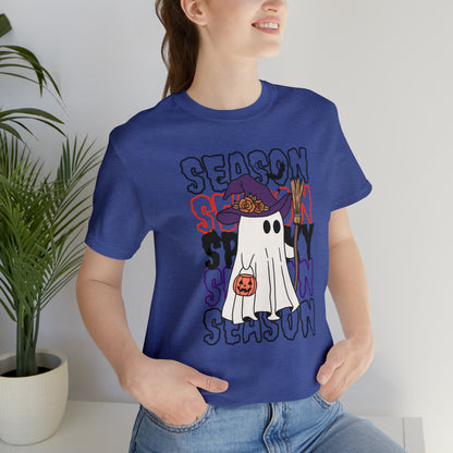 Camiseta de manga corta de jersey unisex - Halloween - Pequeño fantasma - 13