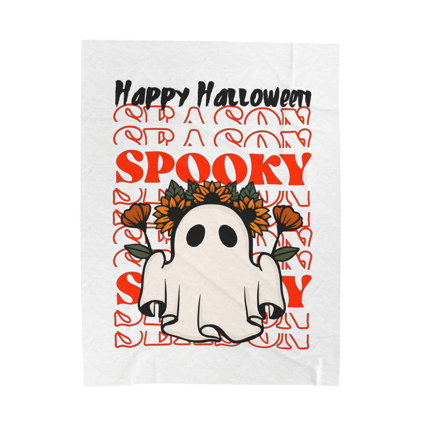 Velveteen Plush Blanket - Halloween - Little Ghost - 11