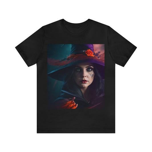 Tee-shirt à manches courtes en jersey unisexe - Halloween Witch AI - 06