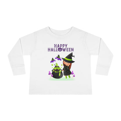Camiseta de manga larga para niños pequeños - Halloween - Bruja joven - 01