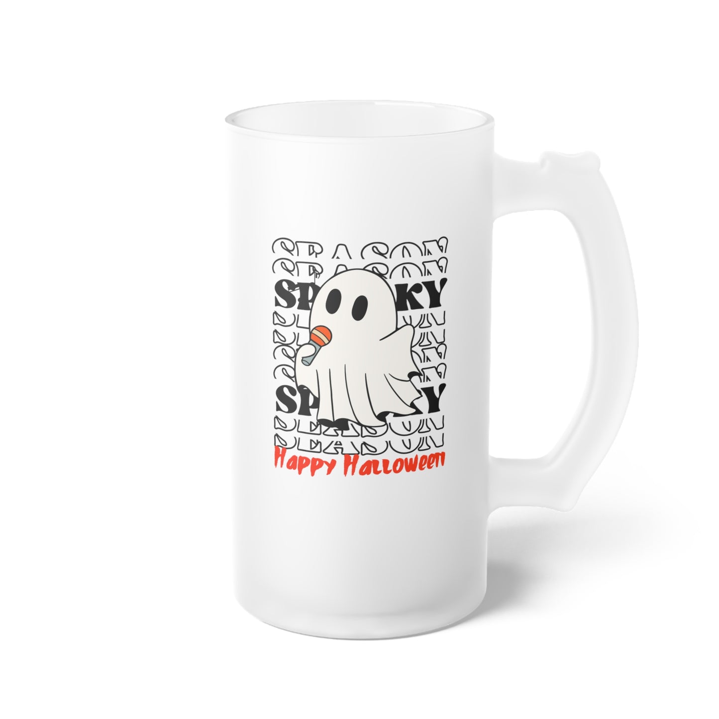 Frosted Glass Beer Mug - Halloween - Little Ghost - 06