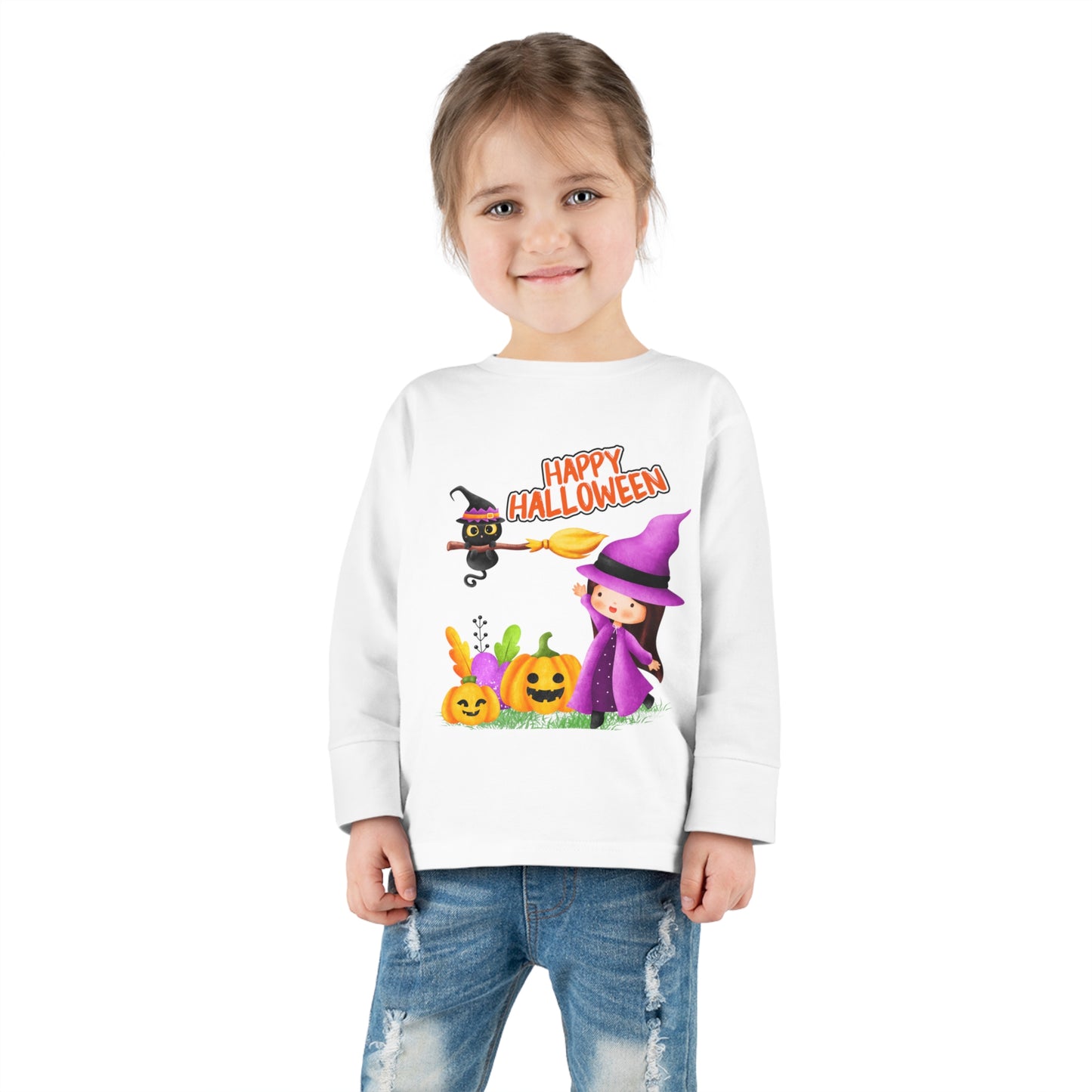 Camiseta de manga larga para niños pequeños - Halloween - Bruja joven - 02