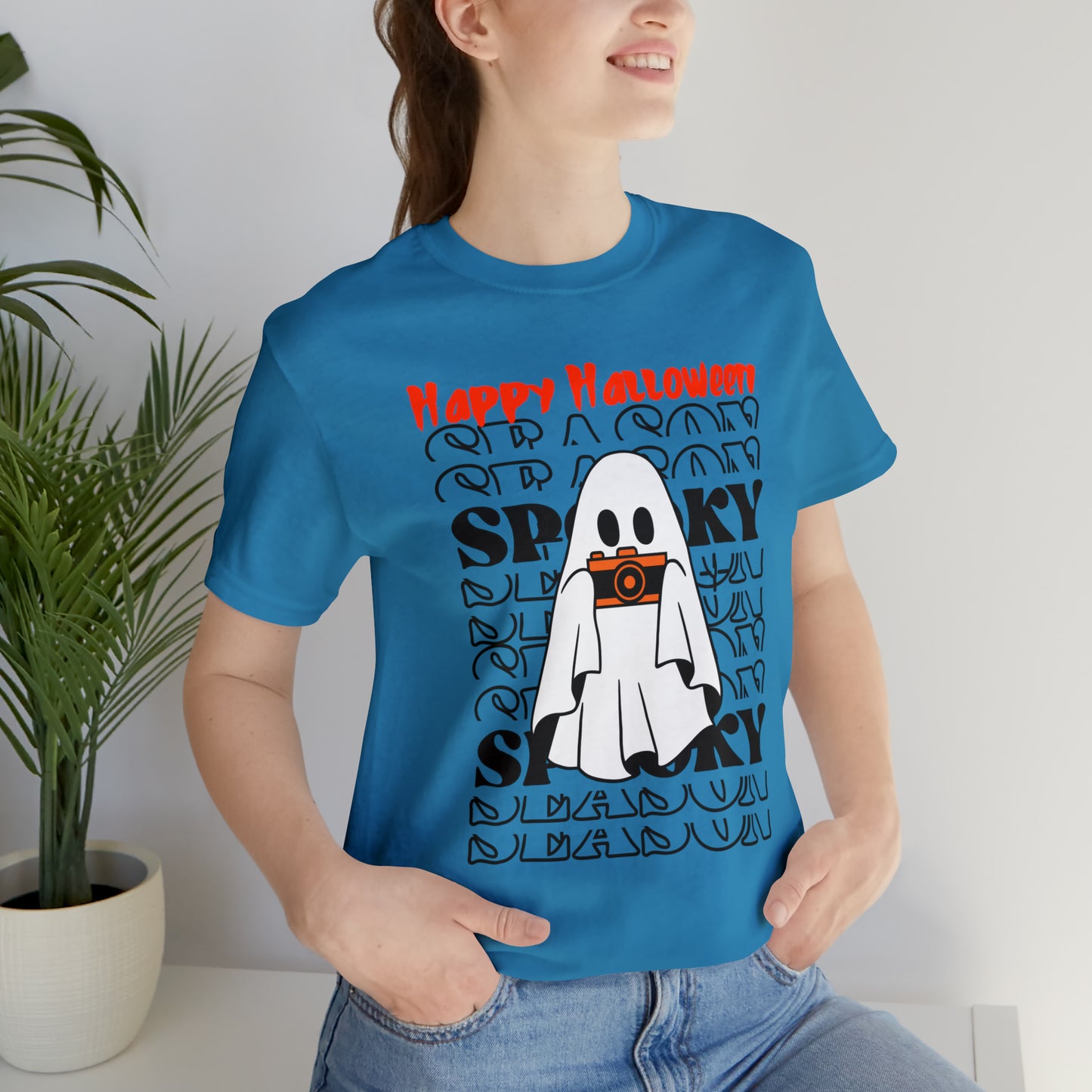 Camiseta de manga corta de jersey unisex - Halloween - Pequeño fantasma - 08