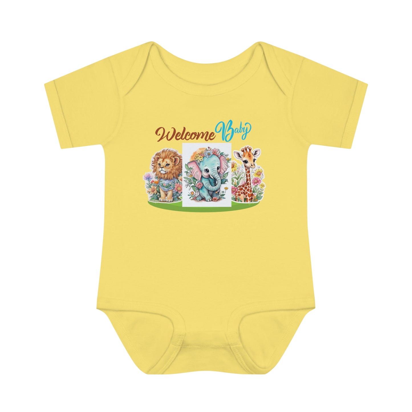 Infant Baby Rib Bodysuit - Welcome Baby - 06