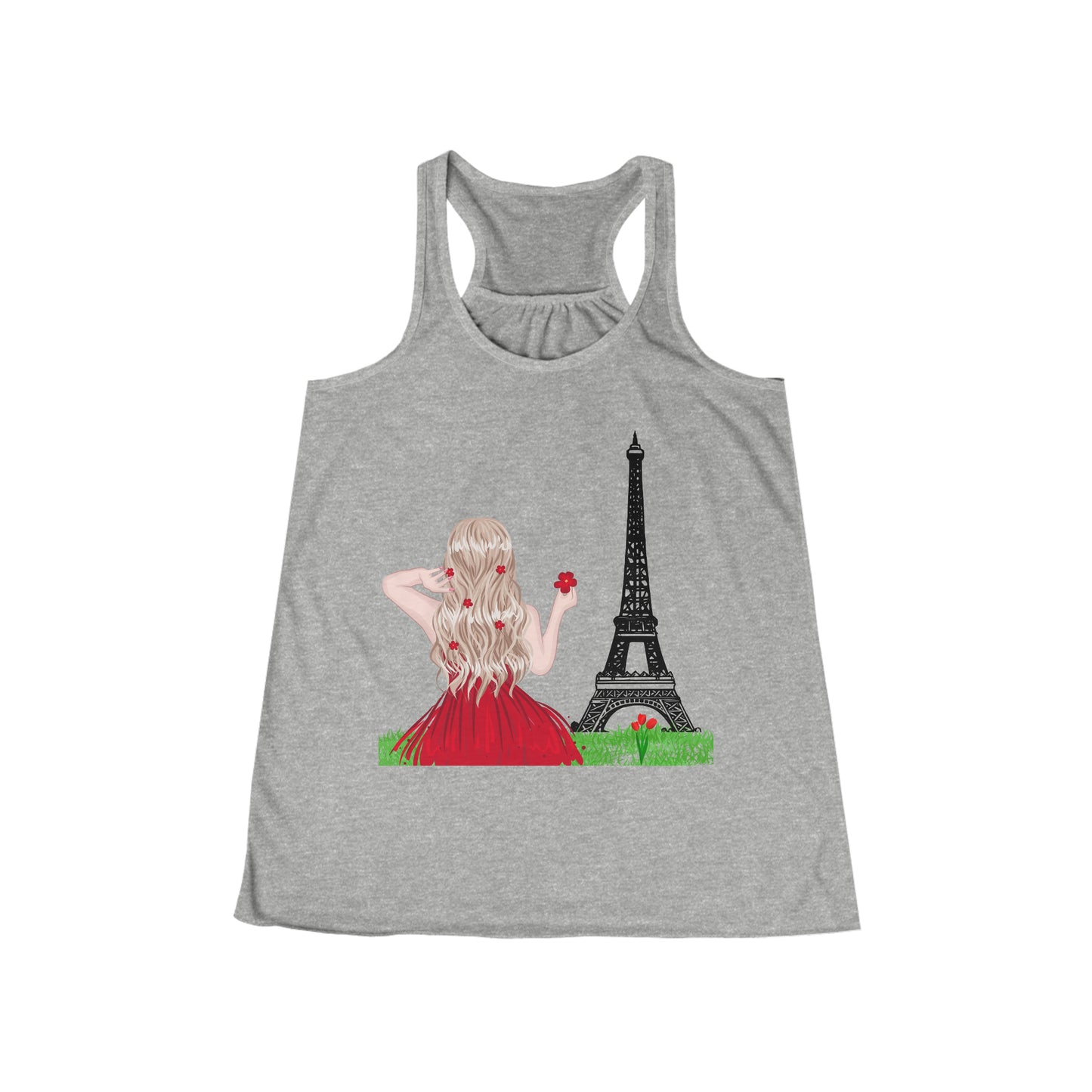 Camiseta sin mangas fluida con espalda cruzada para mujer - Girl in Paris