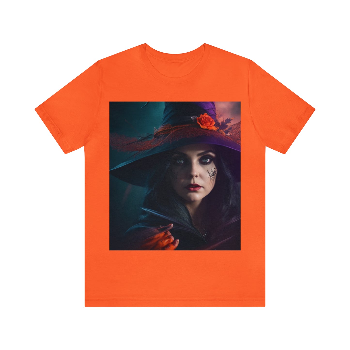 Tee-shirt à manches courtes en jersey unisexe - Halloween Witch AI - 06