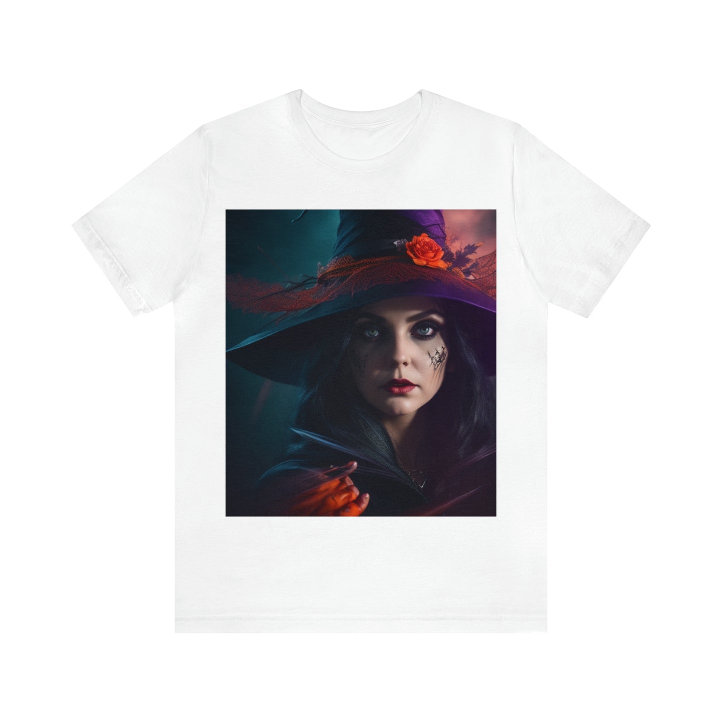 Tee-shirt à manches courtes en jersey unisexe - Halloween Witch AI - 06