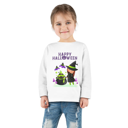Toddler Long Sleeve Tee - Halloween - Young witch - 01