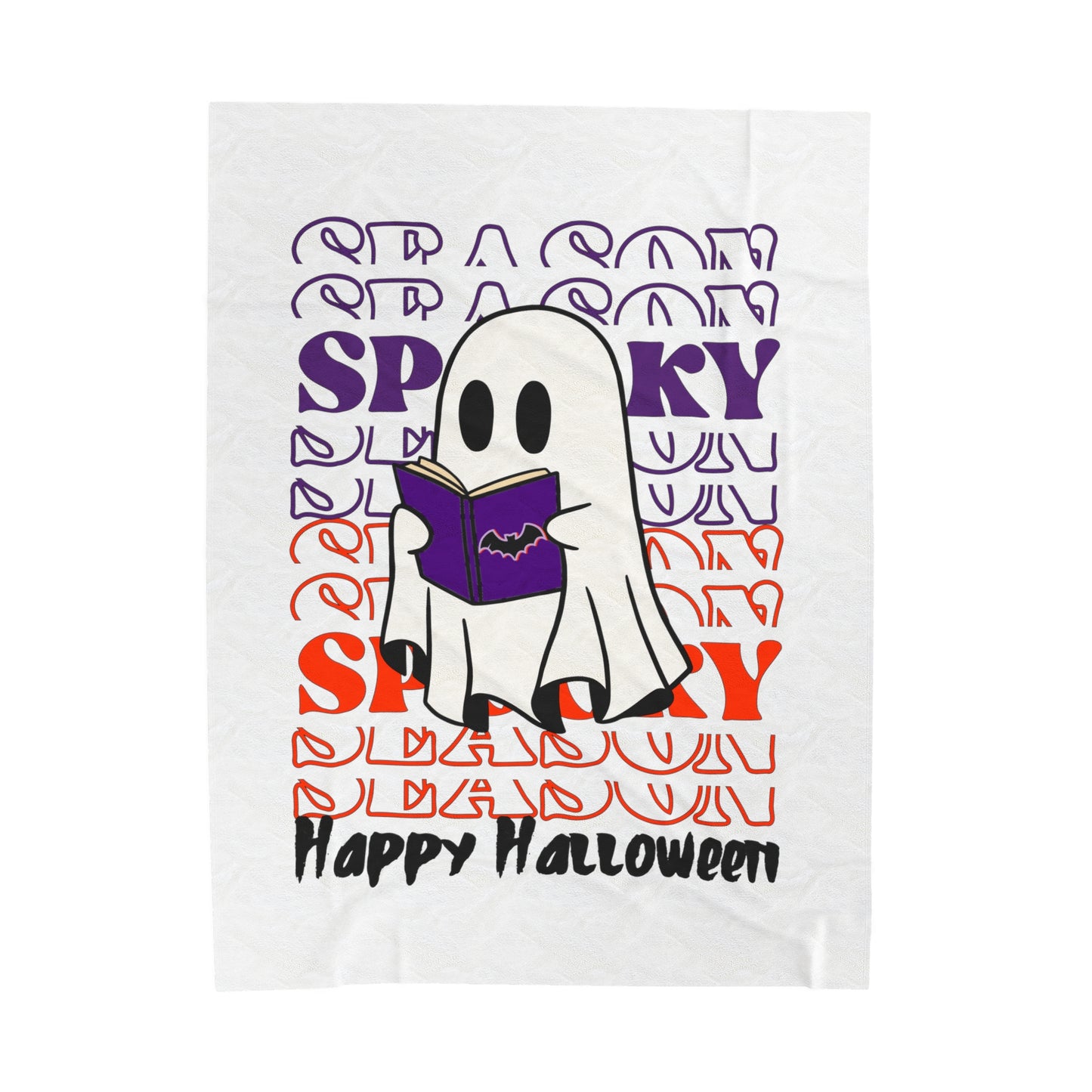 Velveteen Plush Blanket - Halloween - Little Ghost - 07