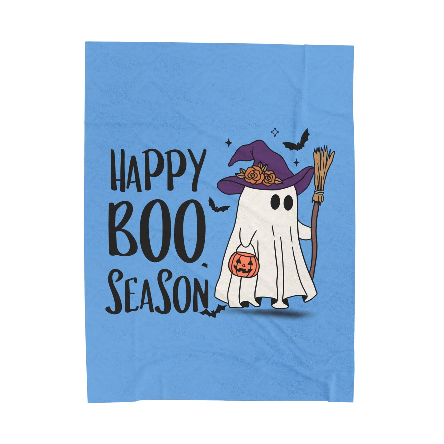Velveteen Plush Blanket - Halloween - Little Ghost - 21-04