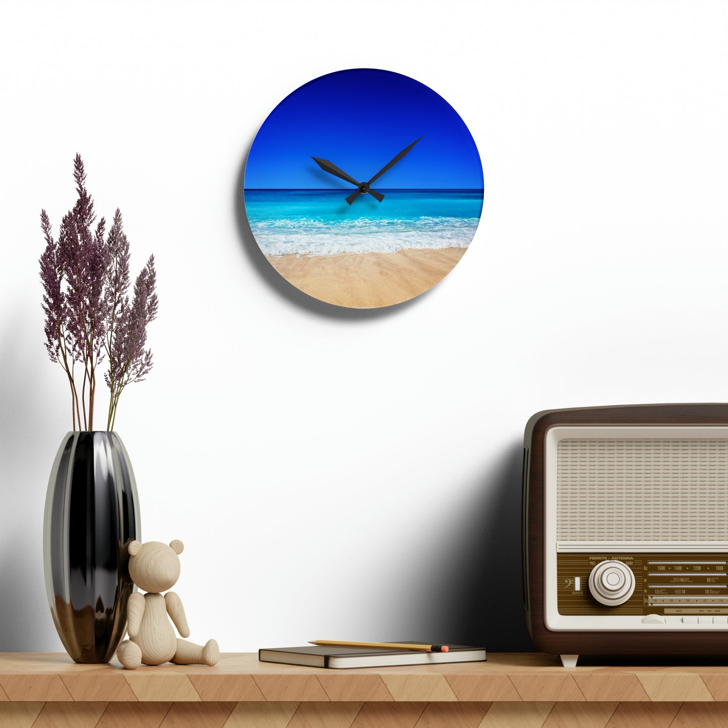 Reloj de pared acrílico - Playa