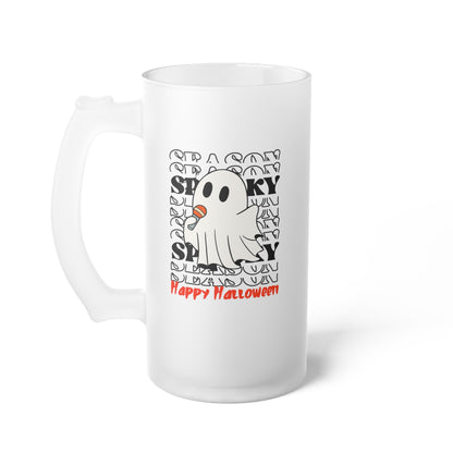 Frosted Glass Beer Mug - Halloween - Little Ghost - 06