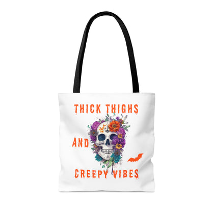 Tote Bag - Halloween Skull and flowers