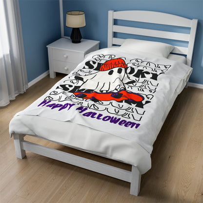 Velveteen Plush Blanket - Halloween - Little Ghost - 02
