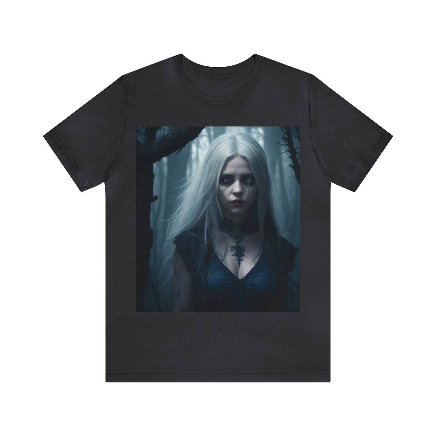 Camiseta de manga corta Unisex Jersey - Mujer bruja de Halloween AI - 01