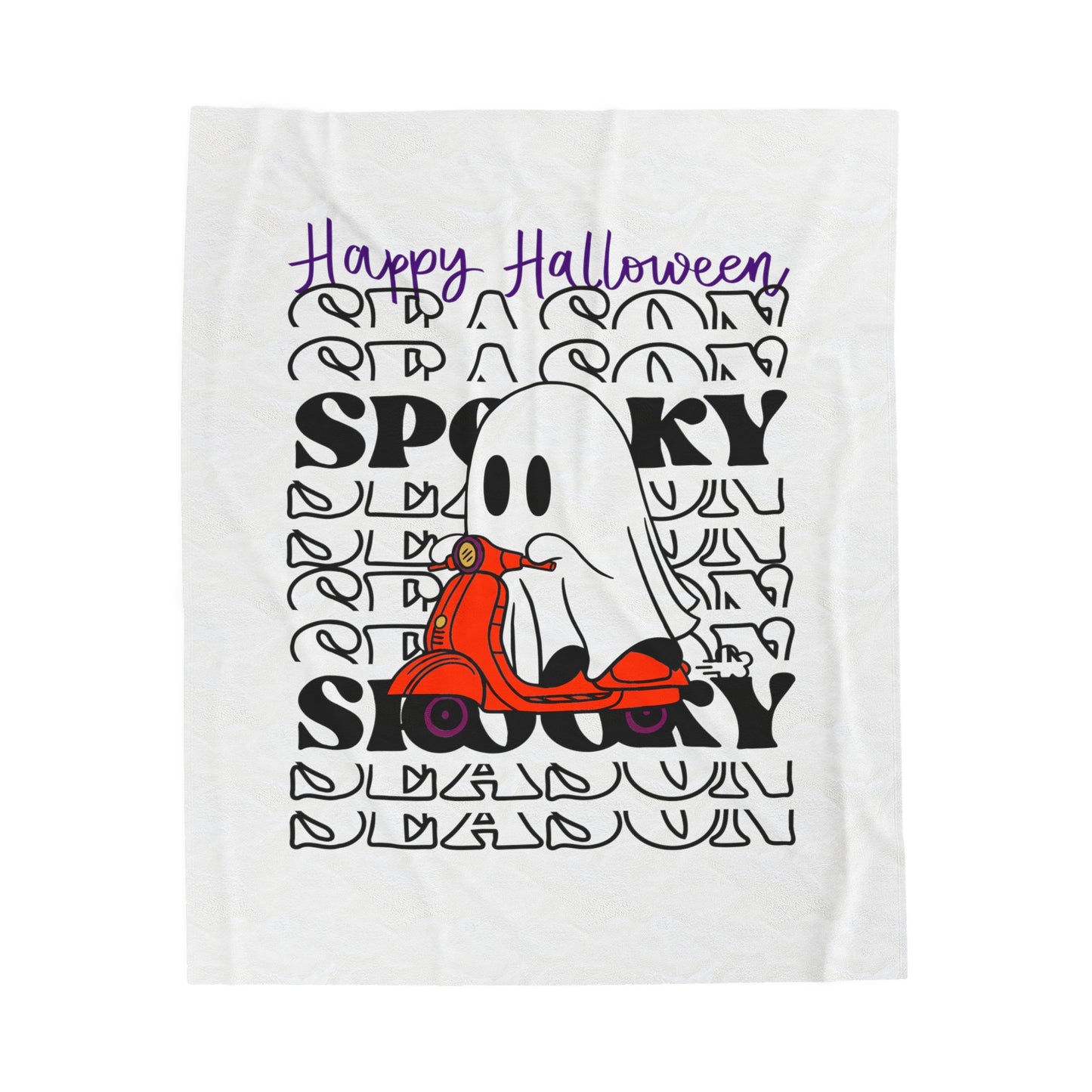 Velveteen Plush Blanket - Halloween - Little Ghost - 09