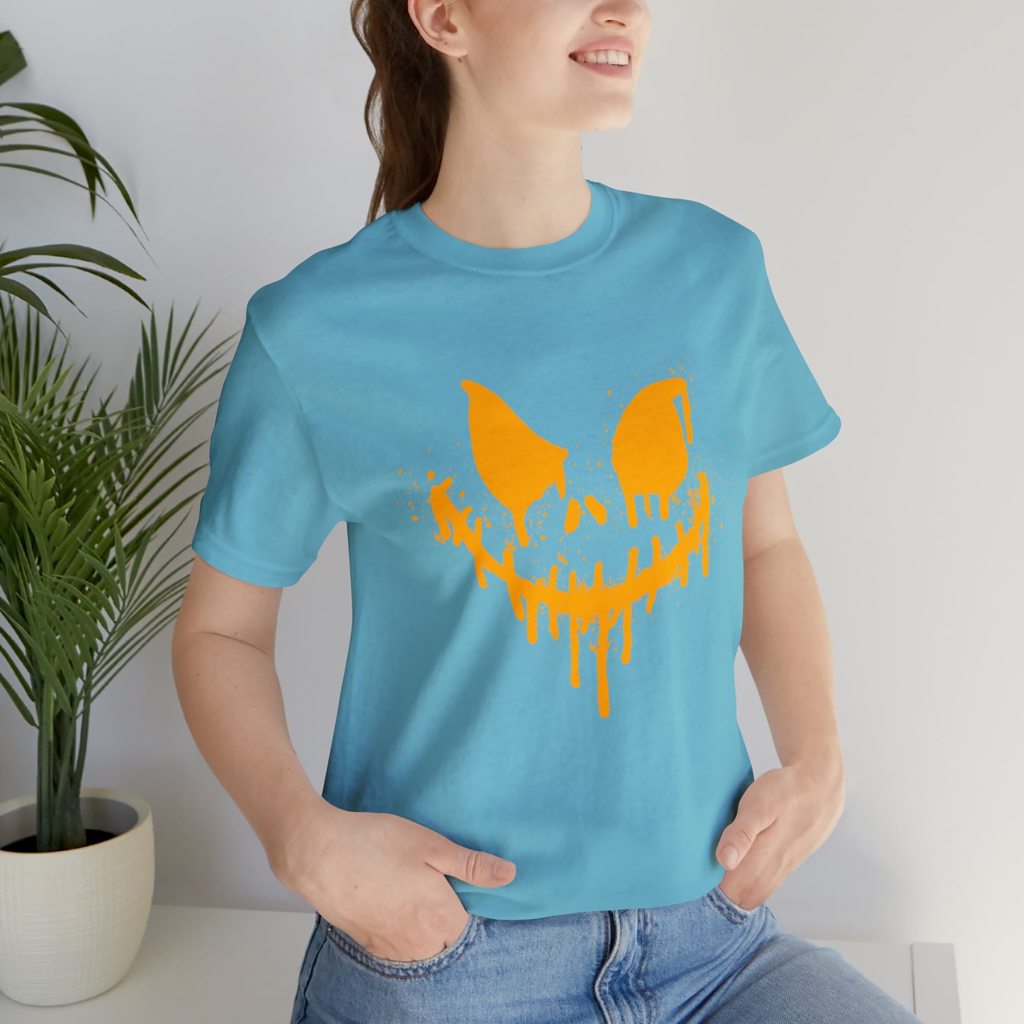 Unisex Jersey Short Sleeve Tee - Halloween Horror face - 03