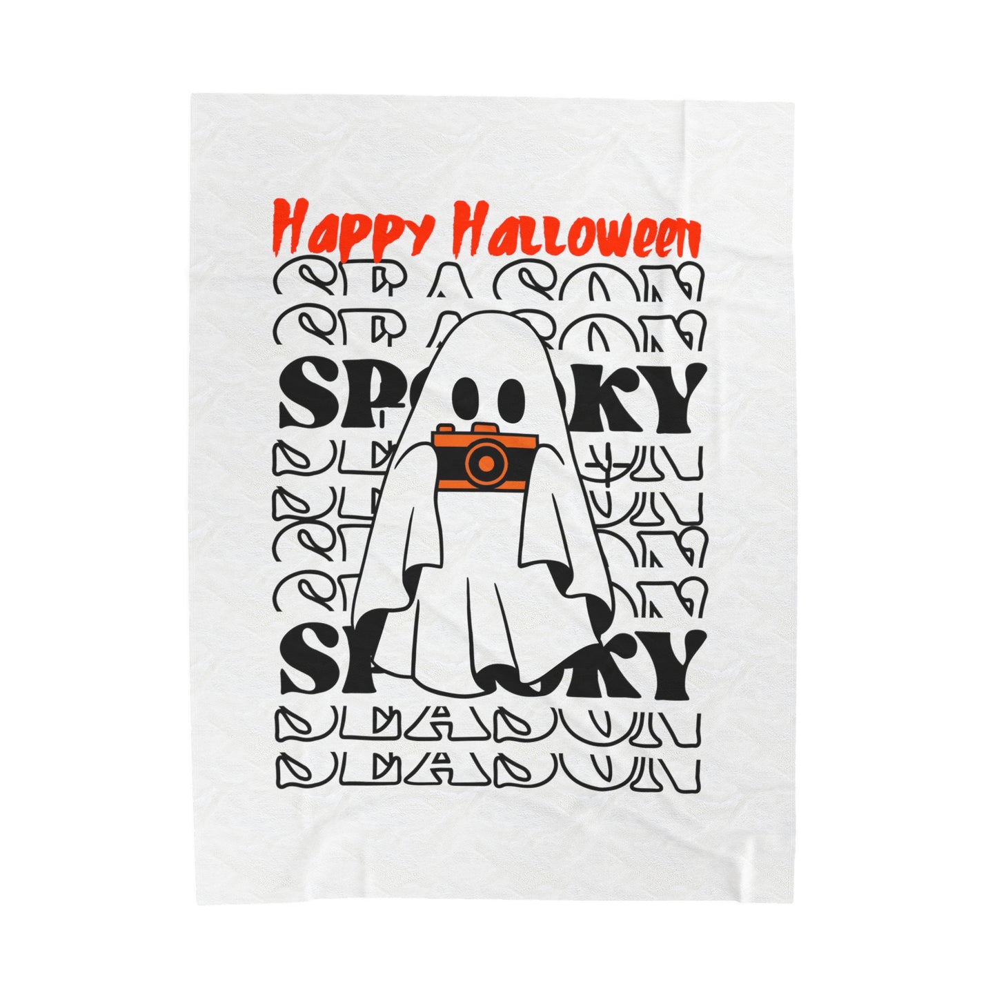 Velveteen Plush Blanket - Halloween - Little Ghost - 08