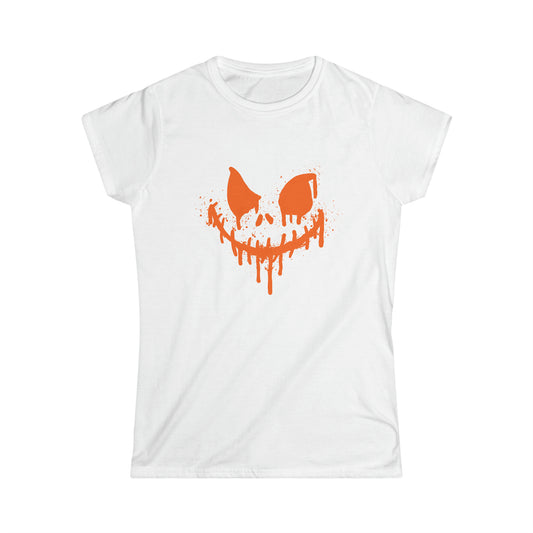 Women's Softstyle Tee - Halloween Horror face - 01