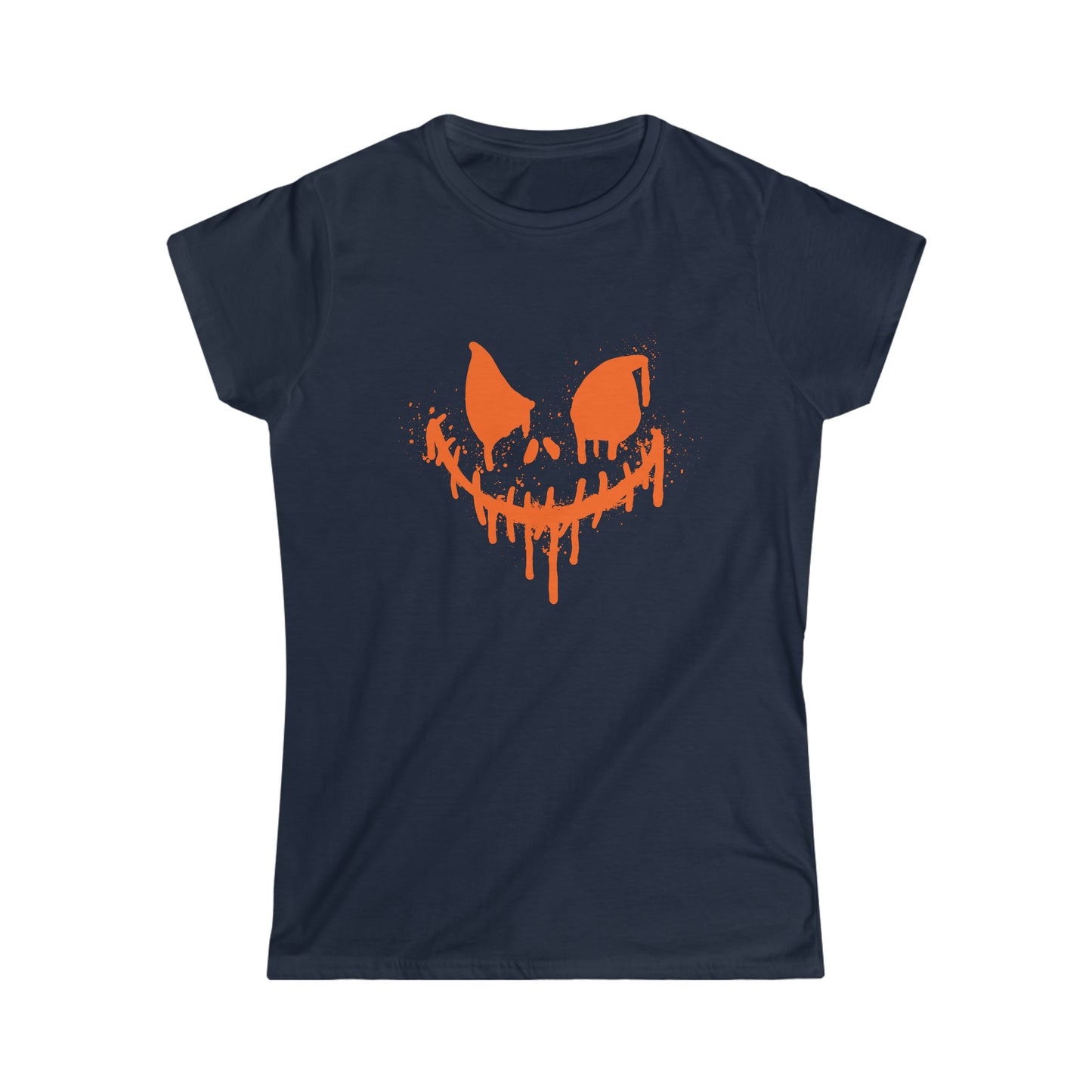 Camiseta Softstyle para mujer - Cara de terror de Halloween - 01