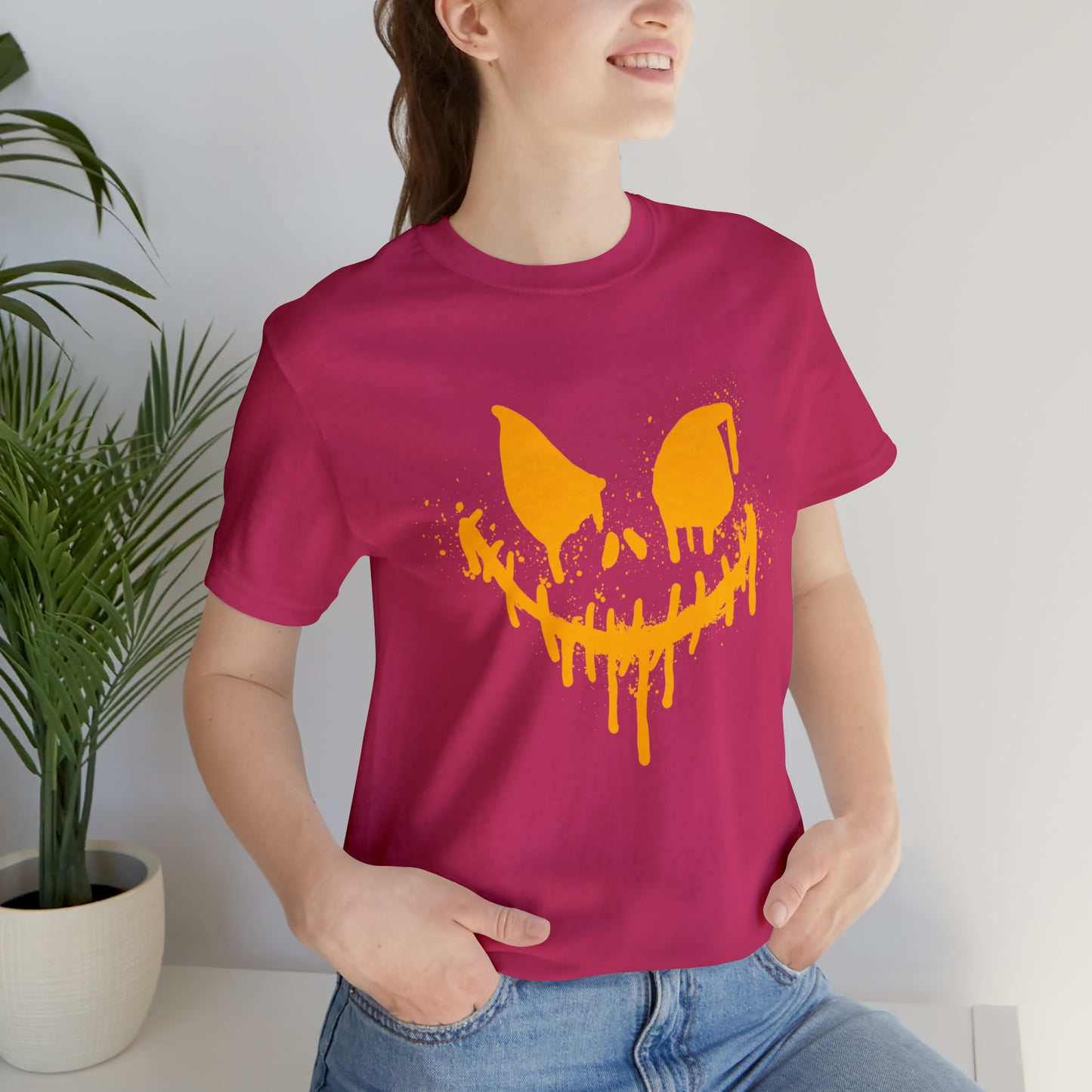 Unisex Jersey Short Sleeve Tee - Halloween Horror face - 03