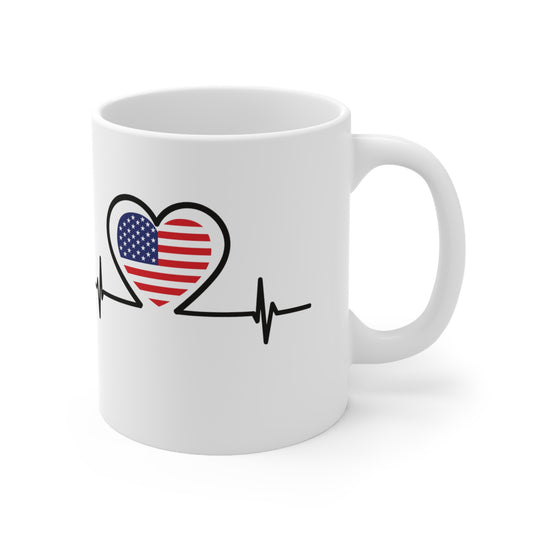 Taza de cerámica 11 oz - Bandera de Estados Unidos