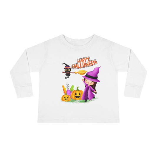 Toddler Long Sleeve Tee - Halloween - Young witch - 02