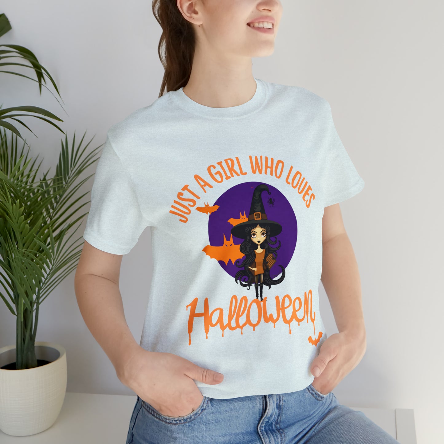 Unisex Jersey Short Sleeve Tee - Halloween - Just a Girl - 01