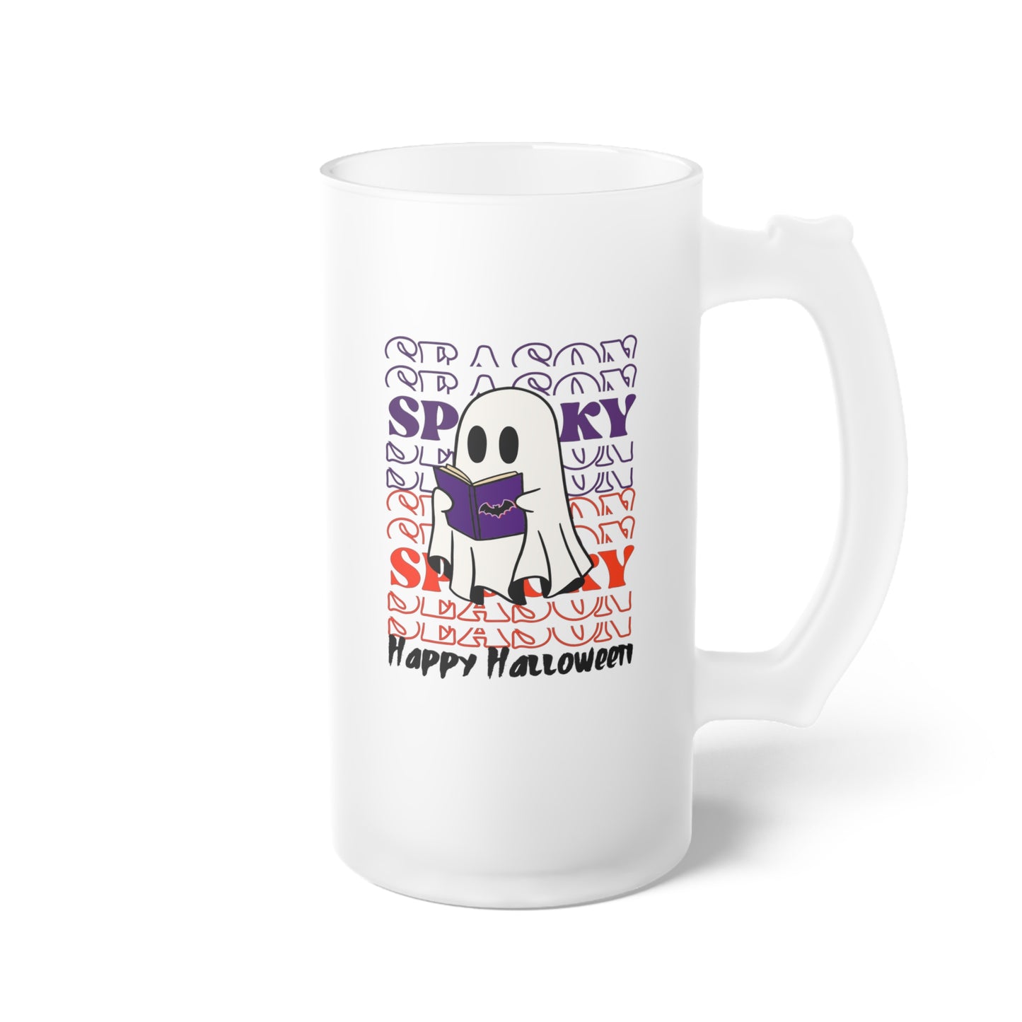 Frosted Glass Beer Mug - Halloween - Little Ghost - 07